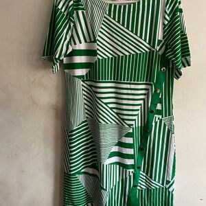 Green Striped Women's Dress
